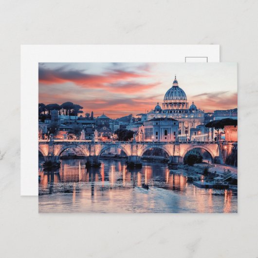 Roze Rome Briefkaart (Voorkant / Achterkant)
