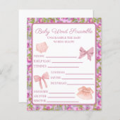 Roze rommel Baby shower Word Scramble (Voorkant / Achterkant)