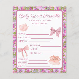 Roze rommel Baby shower Word Scramble