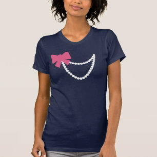 Roze romp met witte parels t-shirt