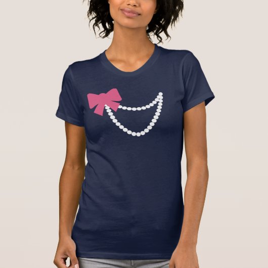 Roze romp met witte parels t-shirt (Voorkant)