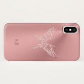 Roze ronddraaistaart met gestileerde vlinder, met  Case-Mate iPhone case (Achterkant (horizontaal))