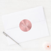 Roze ronddraaistaart met gestileerde vlinder, met  ronde sticker (Envelop)
