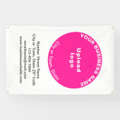 Roze Ronde Bedrijfsmerk op Portret Banner (Horizontaal)