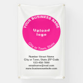 Roze Ronde Bedrijfsmerk op Portret Banner (Verticaal)