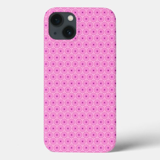 Roze ronde Floral Geometric Pattern Hoesje (Achterkant)