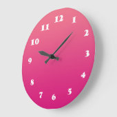 Roze ronde (grote) wandklok (Hoek)