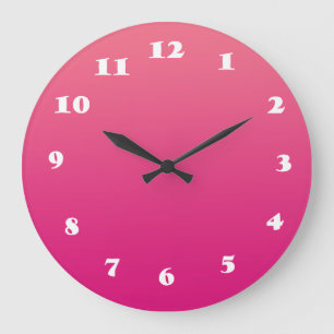 Roze ronde (grote) wandklok