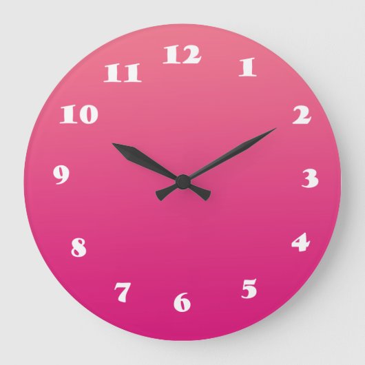 Roze ronde (grote) wandklok (Voorkant)