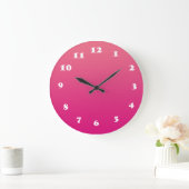 Roze ronde (grote) wandklok (Huis)