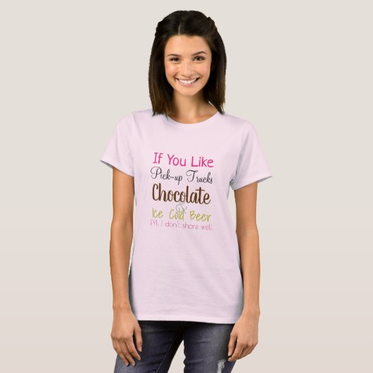 Roze ronde hals t-shirt (Voorkant volledig)
