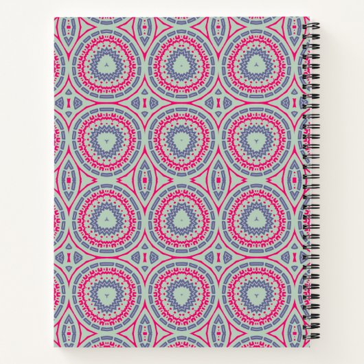 Roze Ronde Patroon Spiraal Notebook Notitieboek (Achterkant)
