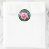 Roze ronde roosstickers sticker (Tas)