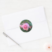 Roze ronde roosstickers sticker (Envelop)