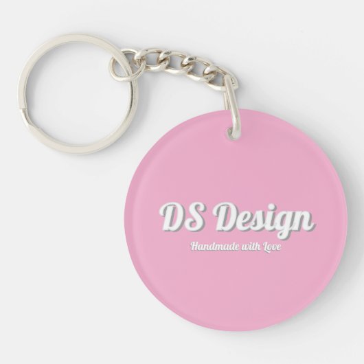 Roze Ronde Sleutelhanger (Voorkant)