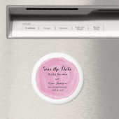 Roze Ronde Waterverf Sparen de Magnet van de Datum (Insitu (Vaatwasser))