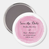 Roze Ronde Waterverf Sparen de Magnet van de Datum (Voorkant / Achterkant)