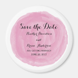 Roze Ronde Waterverf Sparen de Magnet van de Datum