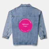 Roze Ronde Zakelijk Merk op Vrouwen Denim Jacket (Achterkant)