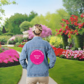 Roze Ronde Zakelijk Merk op Vrouwen Denim Jacket