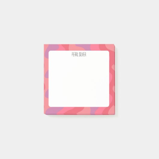 Roze Rondingen Aangepaste Chic Monogram Gepersonal Post-it® Notes (Voorkant)