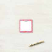 Roze Rondingen Aangepaste Chic Monogram Gepersonal Post-it® Notes (Op bureau)
