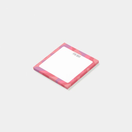 Roze Rondingen Aangepaste Chic Monogram Gepersonal Post-it® Notes (Schuin)