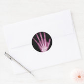 Roze Röntgenfoto Skelet Hand Ronde Sticker (Envelop)