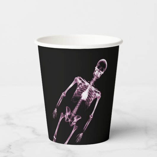 Roze röntgenskelet papieren bekers (Achterkant)