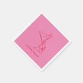 Roze Rood 50ste Verjaardags Servet (Hoek)