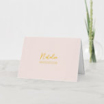 Roze Rood Aangepaste Tekst / Uw Naam Briefpapier Folie Wenskaart<br><div class="desc">Dit aangepaste kaartontwerp heeft echte folie-tekst met een roze achtergrond. U kunt de tekst personaliseren en de folie-stempel kiezen (goud of zilver). Deze stijlvolle wenskaart kan worden gebruikt voor uw persoonlijke briefpapier of uw bedrijf. Meer ontwerpen zijn beschikbaar in mijn winkel BaraBomStudio.</div>