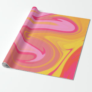 Roze rood abstract artistiek patroon cadeaupapier