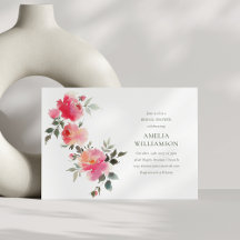 Roze Rood Aquarel Roos Bruiloft Feest