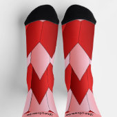 Roze Rood Art Deco Design Soksokken Sokken (Top)