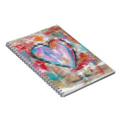 Roze rood blauw, Abstract kunstschilderij zonder h Notitieboek (Rechterzijde)