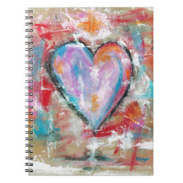 Roze rood blauw, Abstract kunstschilderij zonder h Notitieboek