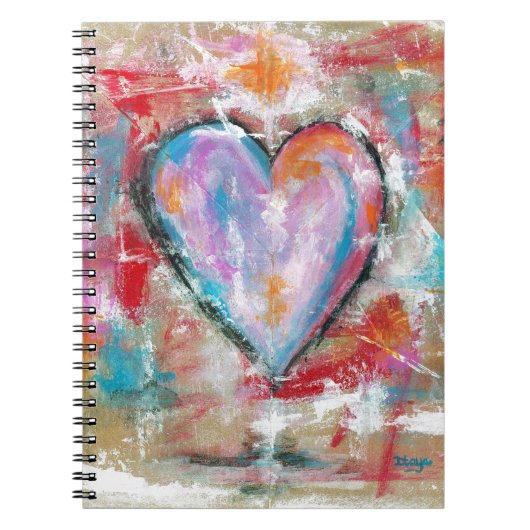 Roze rood blauw, Abstract kunstschilderij zonder h Notitieboek (Voorkant)