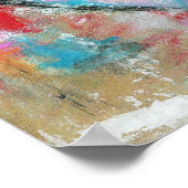 Roze rood blauw, Abstract kunstschilderij zonder h Poster (Hoek)