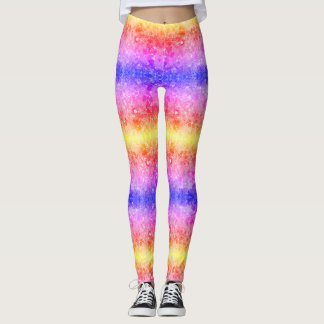 Roze Rood Blauw + Gele Kleuren op Op Maat Gemaakte Leggings