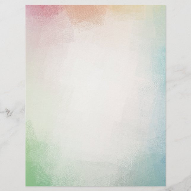 Roze rood Blauw Groen Geel Matig Kleurig Briefhoofd (Voorkant)