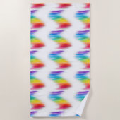 Roze rood blauw Paars Geel Groen Matig Kleurig Strandlaken (Voorkant)