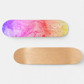 Roze rood Blauw Paars Geel Groen Modern Abstract Persoonlijk Skateboard (Horizontaal)