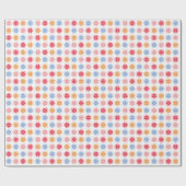 Roze Rood Blauw Sinaasappel Pixel Sneeuwvlokpatroo Cadeaupapier (Vlak)