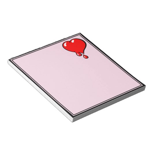  Roze Rood Bloedend Hart Liberale Pop Art Notitieblok (Schuin)