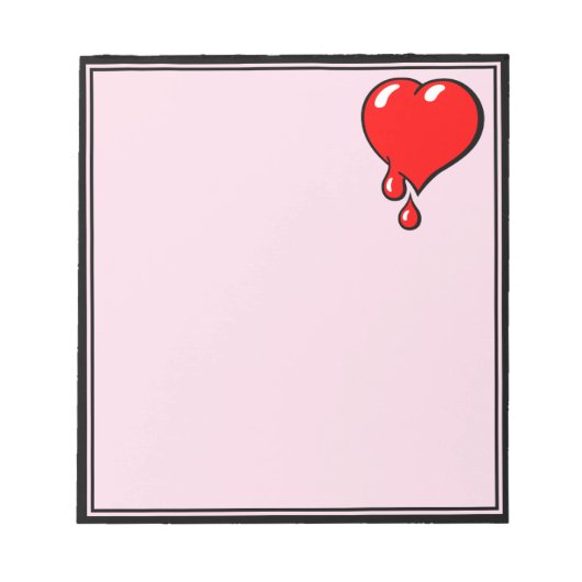  Roze Rood Bloedend Hart Liberale Pop Art Notitieblok (Voorkant)