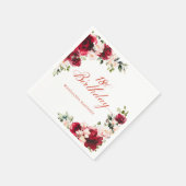 Roze Rood Bloemen 18e Verjaardag Custom Cocktail Servet (Hoek)