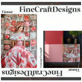 Roze Rood Bloemen Jurk Quilt Decoupage Rechts 156 Tissuepapier