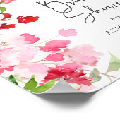 Roze Rood Bloemen Vrijgezellenfeest Poster (Hoek)