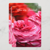 Roze Rood Bloemig 50ste Verjaardag Kaart (Voorkant / Achterkant)