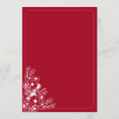 Roze Rood Bloemig Elegant Trouwen Menu (Achterkant)